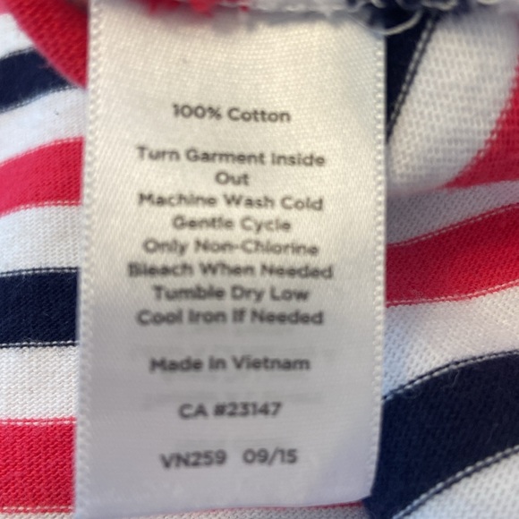 Top 3/4 Sleeve By Talbots Pink and Navy Stripes Size Medium Petite - Picture 8 of 8